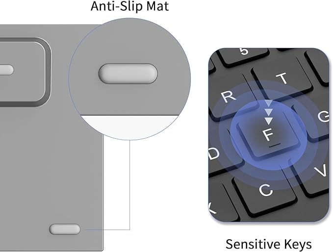 CZUR Rechargeable Bluetooth Keyboard with Touchpad, Portable Computer Keyboard with Trackpad, Wireless Ultra Slim Keyboard for PC/Laptop/Tablet/Phone, for Windows/Android