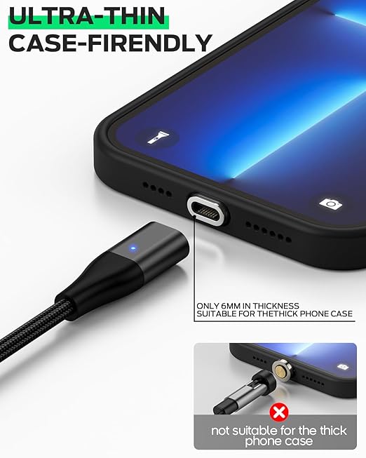YKZ 3 in 1 Magnetic USB C to C Cable, Magnet Charging Cable, [3.3FT+6.0FT] PD 60W Fast Charger Nylon Braided Cord Compatible with Type C and Android Devices (Black)