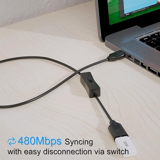 USB On/Off Switch Cable 3.3FT 2-Pack,2A Charging 480Mbps Data,Type-A 2.0 Power Extension Cord with ON/OFF for PC Computer,Laptop,TV,Car,PS4/PS5/Xbox,USB Fan LED Keyboard Mouse Flash Drive Raspberry Pi