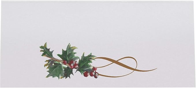 Christmas and Holiday Holly Swirl Printable Place Cards, Set of 150 (25 Sheets), Laser & Inkjet Printers - Wedding, Party, Dinner, and Special Events - Made in the USA