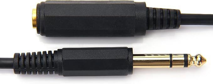 Disino 15FT 1/4 Inch Male to Female Stereo Extension Cable Gold Plated Quarter inch Headphone Extension Cable Cord