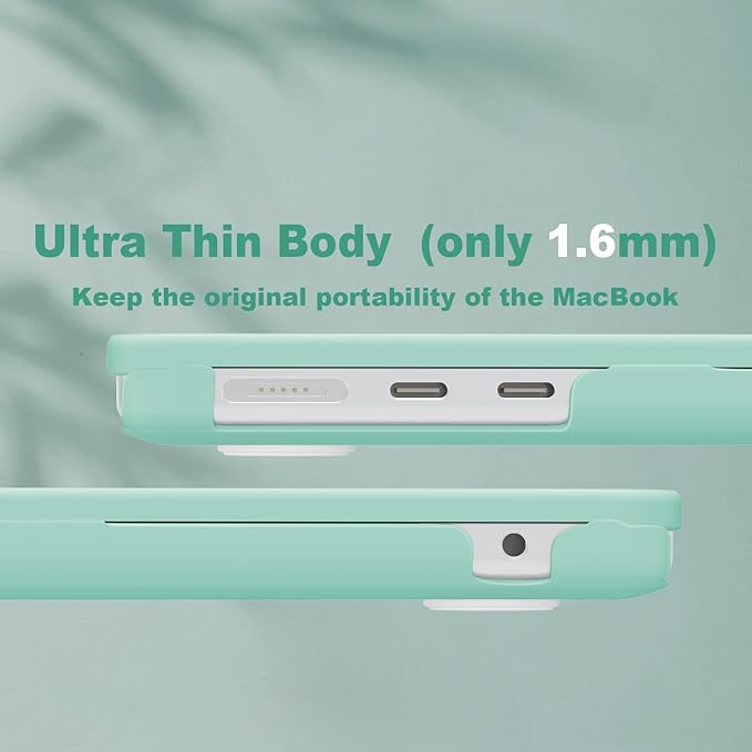CISSOOK Compatible with MacBook Air 13.6 Inch 2025 2024 2022 Model A3240 A3113 A2681, Plastic Hard Shell Case with Keyboard Cover USB Adapter for MacBook Air 13 M4 M3 M2 Chip, Frosted Green