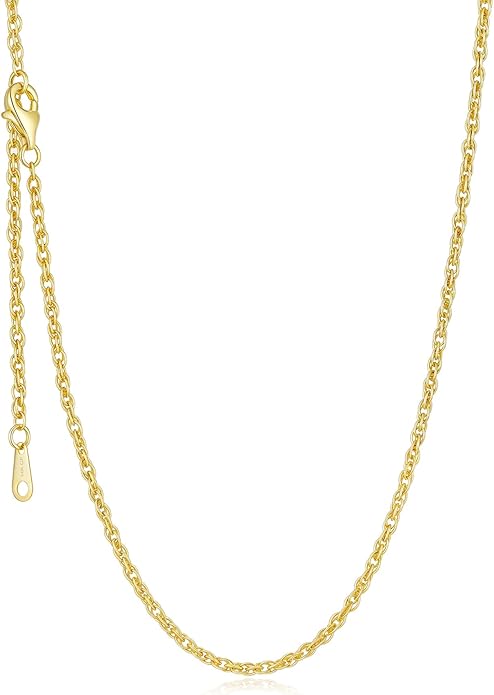 BEAYEG 14K Gold Chain Necklace for Women, Solid Chain Necklace, Hypoallergenic Durable Everyday Gold Jewelry Gift Ready (Length, 20inchs,Diameter1.6mm/1.8mm/2mm