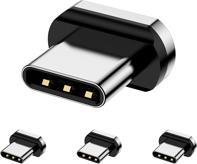 Magnetic Connector Tips Head for USB-C Android Devices (4 Pack), only Compatible 5A Magnetic Charging Cable or Magnetic Adapter