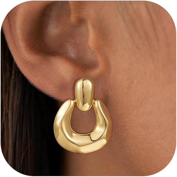 Clip on Earrings for Women Hypoallergenic Statement Retro Clip Earrings 14K Gold/Silver Plated Hoop Dangle Earrings 5A Cubic Zirconia Round Multiple Styles for Women Fashion Trendy Jewelry Gifts
