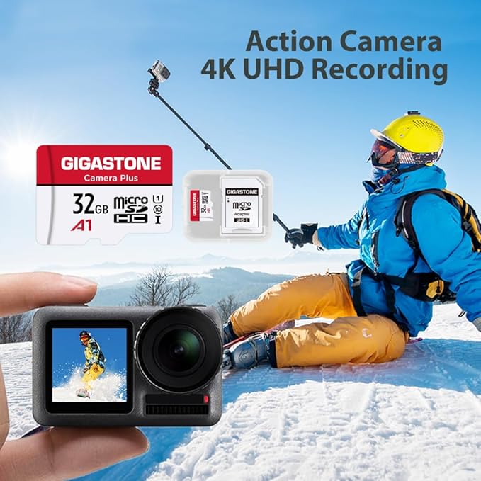 GIGASTONE Micro SD Card 32GB 10-Pack, Camera Plus, MicroSDHC Memory Card for Camera, Wyze Cam, Roku, Full HD Video Recording, UHS-I U1 A1 Class 10, up to 90MB/s, with 10 Adapters