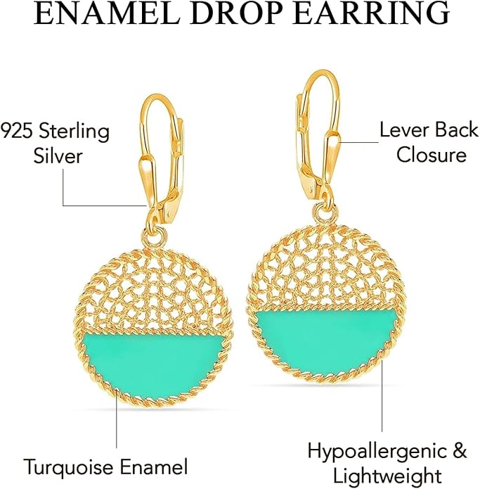 LeCalla 925 Sterling Silver Teardrop Drop Earrings for Womens | Lightweight Italian Minimalist Teardrop Filigree Earrings | Filigree Circle Drop Dangle Earrings for Women Birthday Gift