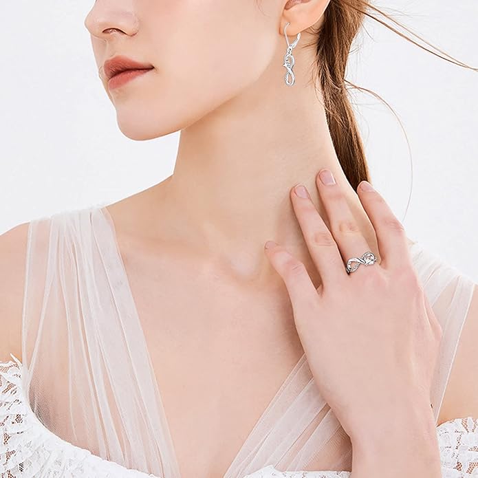 STARCHENIE Infinity Promise Ring 925 Sterling Silver Angel Wings Heart Ring for Women Size 5-10