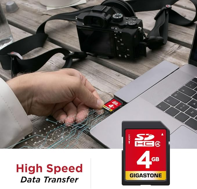 GIGASTONE 4GB SD Card 5 Pack SDHC Class 4 Memory Card for Photo Video Music Voice File DSLR Camera DSC Camcorder Recorder Playback PC Mac POS 5pcs in Pack (Pack of 5), with 5 mini Cases