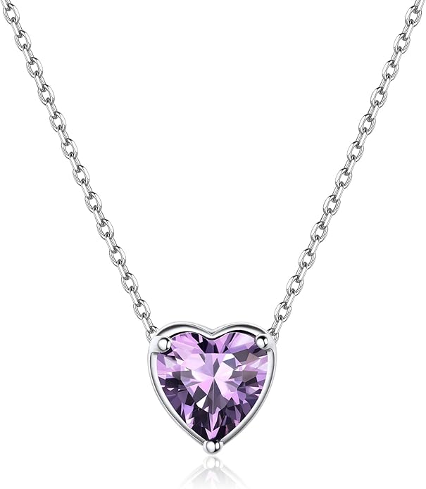 ChicSilver 925 Sterling Silver 12 Months Sparkling Round Cut Created Birthstone Pendant Necklace, 16 Inch Rolo Chain