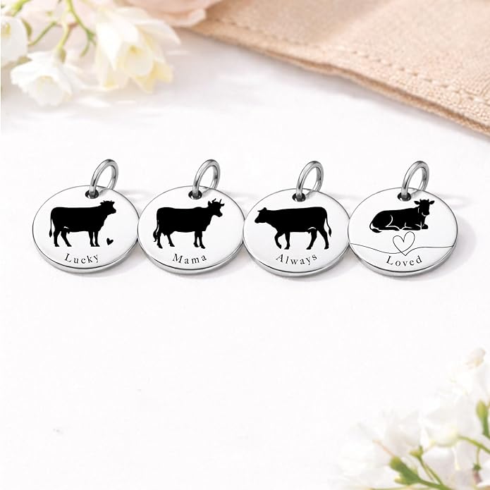 SM Design Mama Animal Charm Set – Set of 4 Stainless Steel Charms – Motherhood & Family Keepsake Jewelry Charmss
