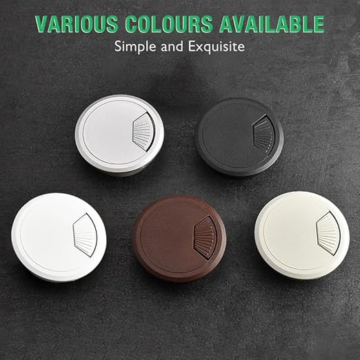 2 Pcs Desk Grommet 2-1/16" / 53 mm, Desk Cord Hole Cover, Cable Grommet ABS Plastic, Desk Hole Grommet for Home & Office Pc, Detachable Adjustable Cable Cord Organizer-Light Grey