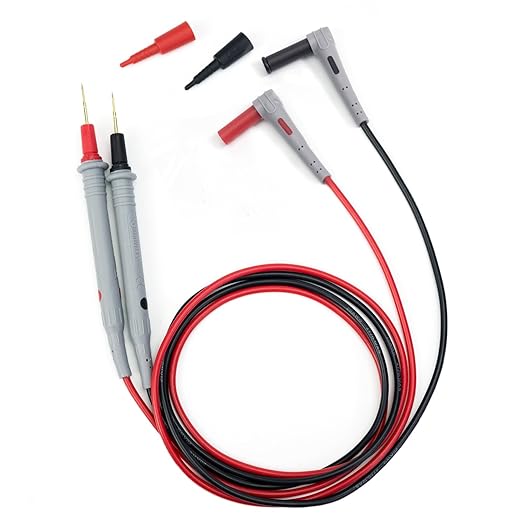 KAIWEETS Silicone Multimeter Test Leads with Gold-Plated Probes, 48 inch Long, CAT III 1000V CAT IV 600V 20A, Compatible with Volt Clamp Meter Electrical Testing Tools