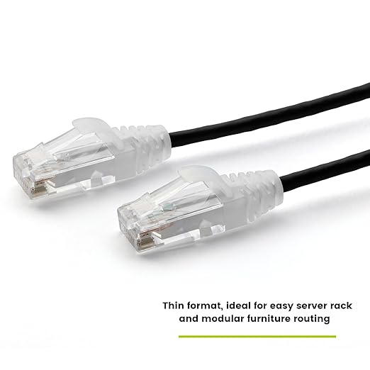 TRUECABLE Cat6 Component Rated Patch Cable, Unshielded (U/UTP), 14ft, Black, 28AWG Solid Copper, Snagless 10G High-Speed Ethernet Cable, PoE++ 4PPoE 100W, UL Listed, RoHS-3, 1 Pack
