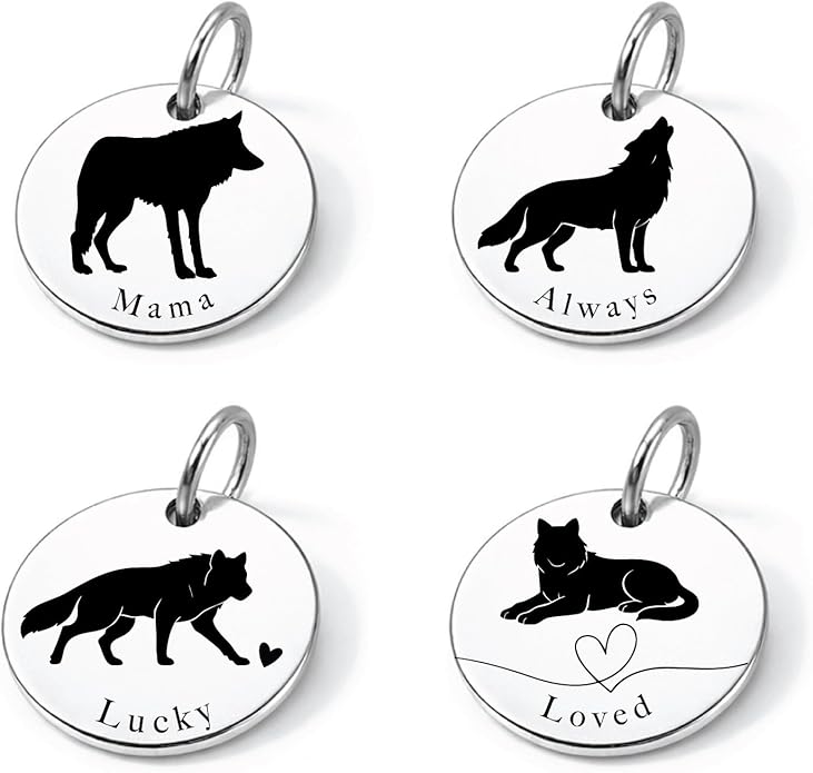 SM Design Mama Animal Charm Set – Set of 4 Stainless Steel Charms – Motherhood & Family Keepsake Jewelry Charmss