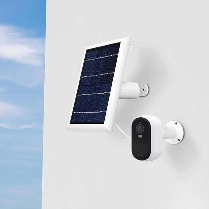 Wasserstein Solar Panel Compatible with Arlo Essential 2K Outdoor Security Camera (2nd Gen) / XL (2nd Gen) & Essential Spotlight (Camera NOT Included) - (2-Pack, White)