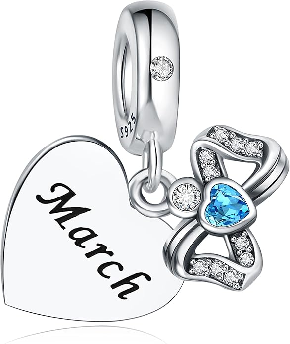 Birthstone Charms 925 Sterling Silver Charms Fit Pandora Charms Bracelet Fit Wife Mother's Day Christmas Birthday Gift