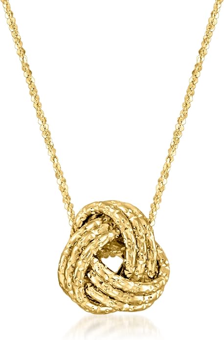 Ross-Simons Italian 14kt Yellow Gold Love Knot Jewelry Set: Necklace and Stud Earrings. 16 inches