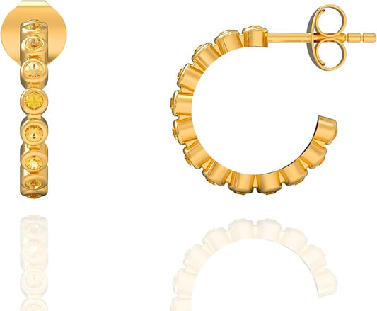 Gold Hoop Earrings for Women – Brass 18k Gold Plated Round Hoop Earrings, Lightweight Gold Plated Fashion Jewelry, Elegant Statement Earrings for Party & Daily Wear