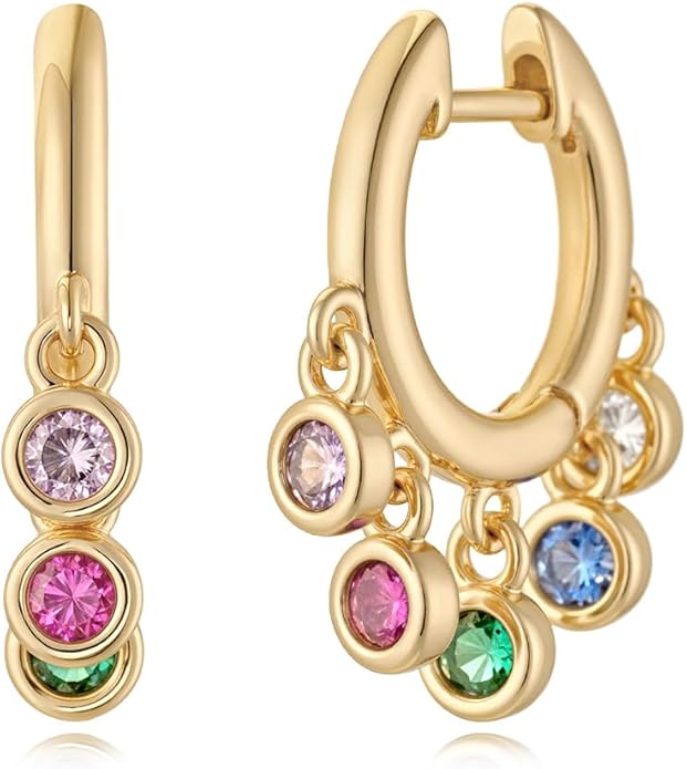 MYEARS Women Earrings Gold Huggie Hoop Ear Stud Cuff 14K Small Simple Hypoallergenic Everyday Jewelry