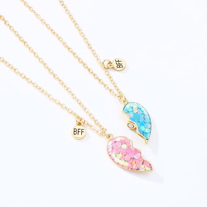 Couple Heart Or Cat BFF Best Friend for Girls Puzzle Friendship Pendant Necklaces,316L Stainless Steel