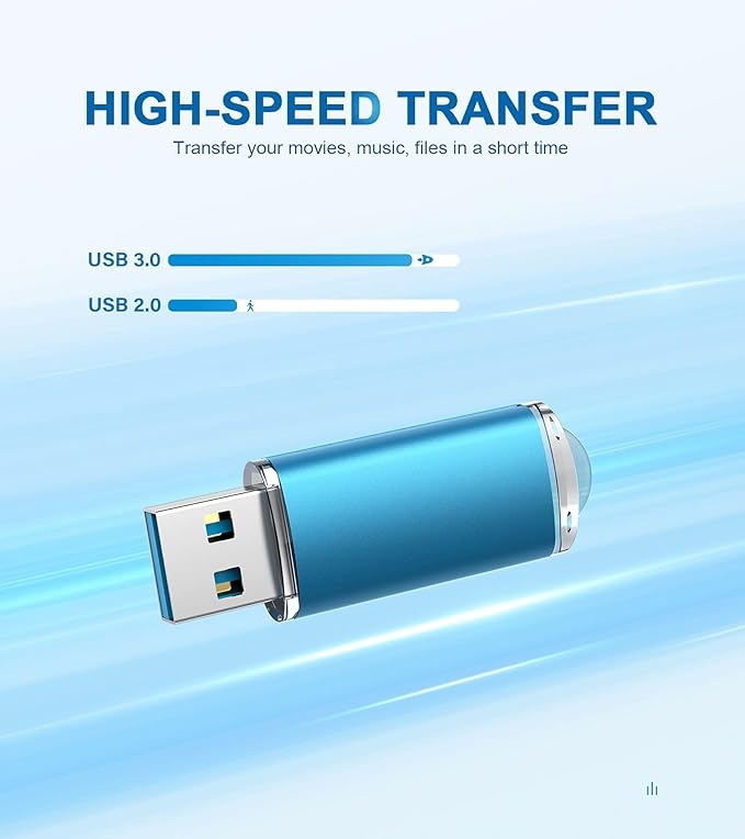 TOPESEL USB Flash Drive 256GB USB 3.0 Flash Drive Memory Stick Thumb Drives USB Stick High Speed 256G Thumb Drive Jump Drive 256G Zip Drive for PC laptops，Car Audio(Blue)