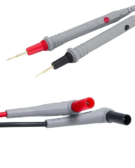 KAIWEETS Silicone Multimeter Test Leads with Gold-Plated Probes, 48 inch Long, CAT III 1000V CAT IV 600V 20A, Compatible with Volt Clamp Meter Electrical Testing Tools