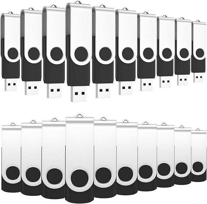 ABLAZE 1GB USB Flash Drive 100 Pack, USB 2.0 Thumb Drives Bulk Memory Sticks Pendrives 100PCS (Black)