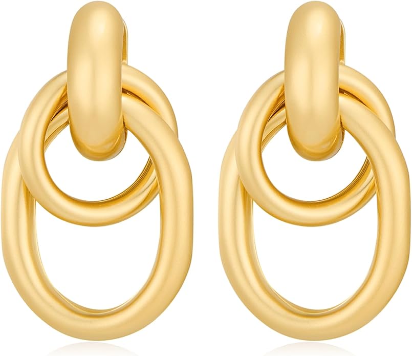 Gold Geometric Drop Dangle Earrings for Women Long Link Dangle Earrings Jewelry Gift