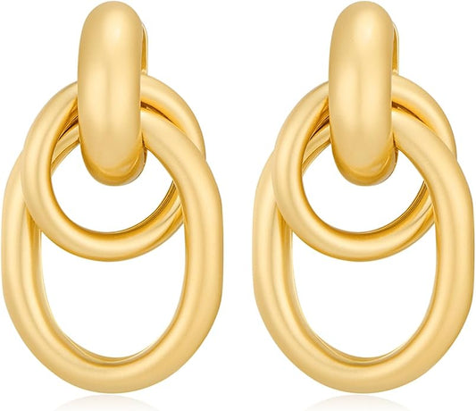 Gold Geometric Drop Dangle Earrings for Women Long Link Dangle Earrings Jewelry Gift