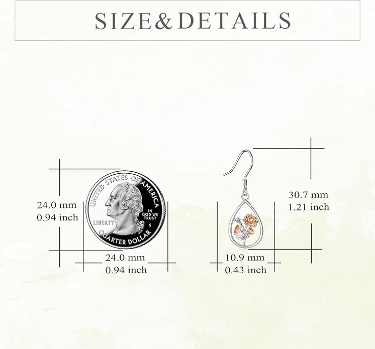VONALA Flower Earrings for Women 925 Sterling Silver Rose/Lotus/Scottish Thistle/Tulip/Lilac/Mushroom/Pineapple Dangle Drop Earrings Flower Jewelry Gifts for Women Girls Birthday Gifts