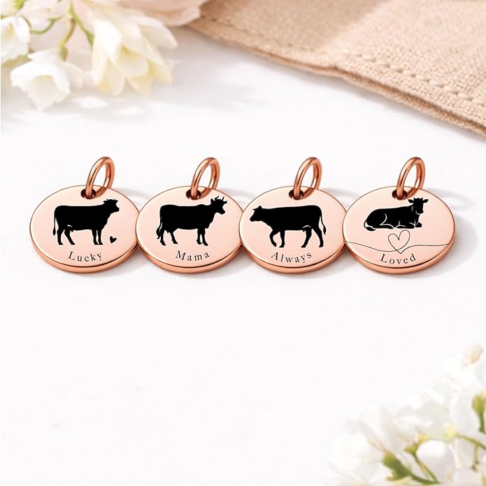 SM Design Mama Animal Charm Set – Set of 4 Stainless Steel Charms – Motherhood & Family Keepsake Jewelry Charmss