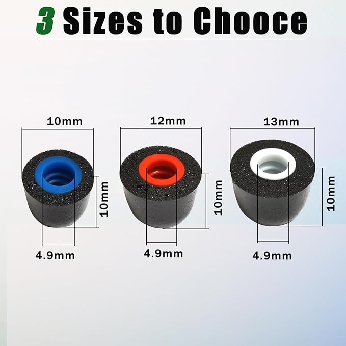 Memory Foam Tips Replacement Ear Tips Fit 5mm-7mm Anti-Slip Isolation Noise Replacement Earbuds Tips for in-Ear Earphones with Storage Box