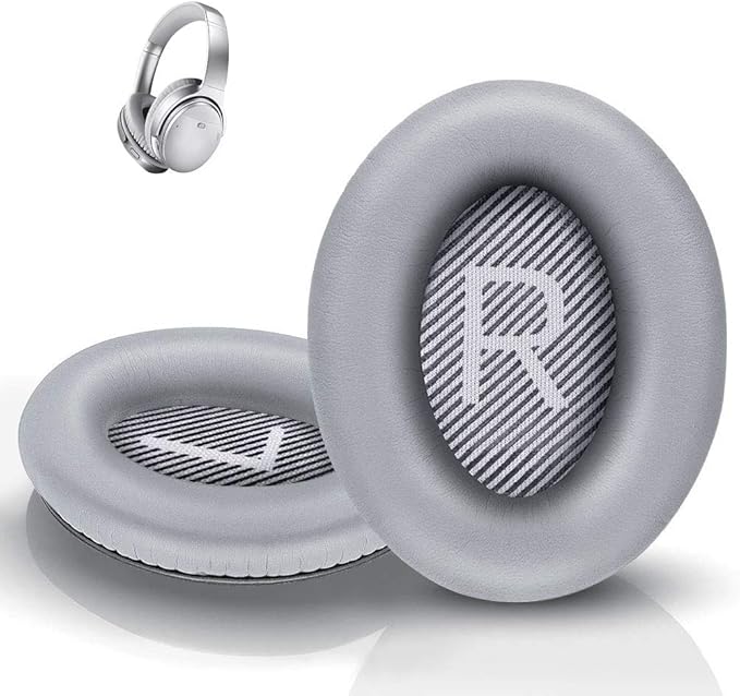 QC35 Headphones Replacement Ear Pads - QC35,QC35ii Replacement Earpads Cushion - Compatible with Bose Quiet Comfort35,QC45,QC25,QC35ii,QC15,AE2,AE2i-Comfortable & Durable (Silver)