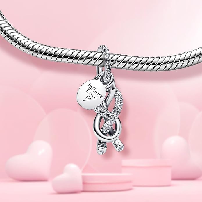 Family Mom Heart Charms 925 Sterling Silver Bead for Bracelets and Necklaces For Women Jewelry Present