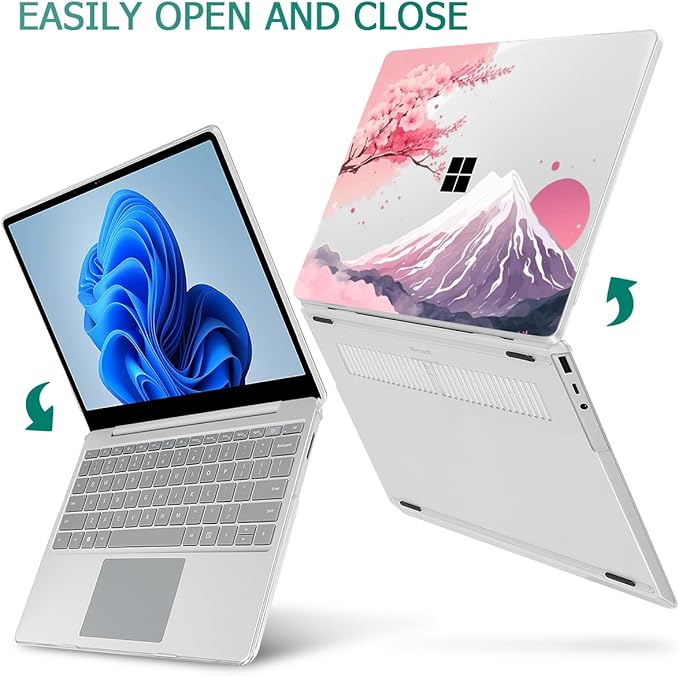 Tuiklol Case for 15 Inch Microsoft Surface Laptop 5/4/3 2022-2020, Model 1979/1953/1872/1873 Hard Shell Cover, Keyboard Cover+Screen Protector+Dust Plugs,Mountain and Tree