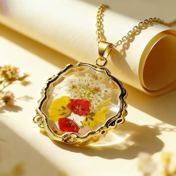 Birth Flower Necklace,1-12 Birth Month Flower Handmade Pendant Necklaces for Women Personalized Custom Floral Jewelry,Boho jewelry,Birthday Gift for Women Girls Best Friend