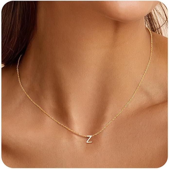 Turandoss Initial Necklaces for Women - Personalized 14K-Gold-Plated Letter A-Z Initial Pendant Necklaces Jewelry, Birthday Gifts for Women Teen Girls Girlfriend