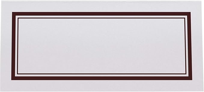 Double Line Border Place Cards, Chocolate (Choose Color), Set of 150, Pre-cut and Scored - Wedding, Party, Dinner, and Special Events - Made in the USA