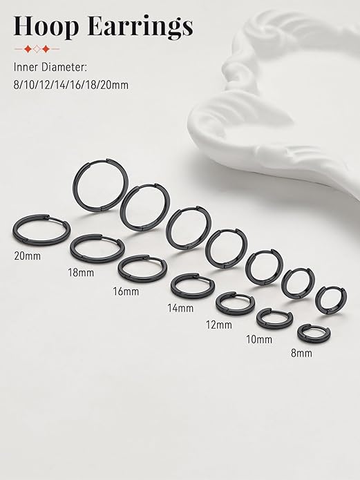 FaithHeart Sterling Silver Hoop Earrings for Women, Hypoallergenic Huggie Hoop Earrings Lightweight Small Cartilage Earrings Hoop Earring Dainty Everyday Earrings 6/8/10/12/14/15/16/18/20mm