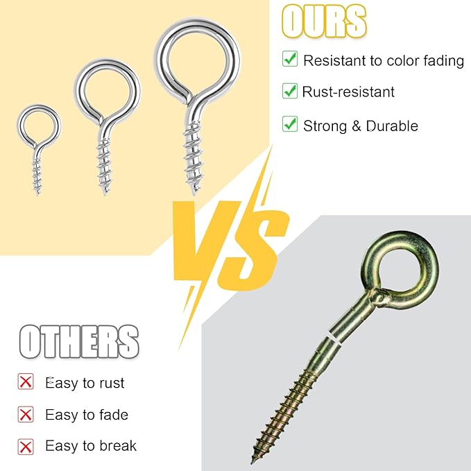 720PCS Small Screw Eye Pins, 3 Styles of Mini Eye Screws, Eyelet Pins Hooks for DIY Crafts, Art Projects, Tiaras and Jewelry Making - Silver