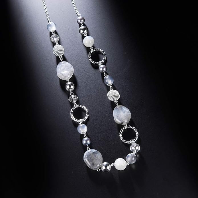 PEARL&CLUB Long Beaded Necklaces For Women - Sweater Chain Fashion Jewelry Necklace Gifts For Women