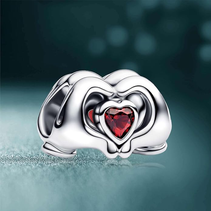 Cute Fashion Heart Charms,S925 Sterling Silver Charm,Bead for Bracelets and Necklaces,For Women Jewelry Present