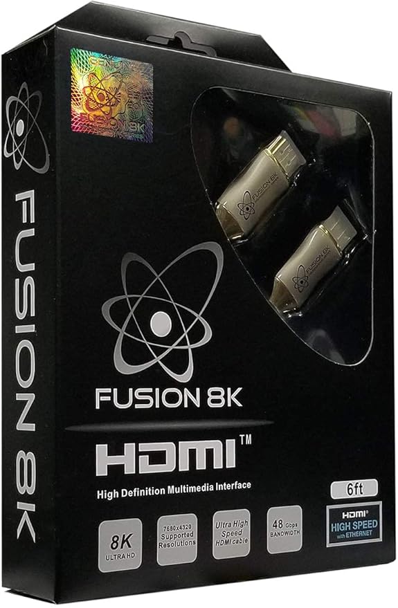 HDMI 2.1 Certified Cable Supports 10K 8K @60Hz and 4K @120Hz Compatible with All TVs, BluRay, Xbox Series X, PS5 (10 Feet)