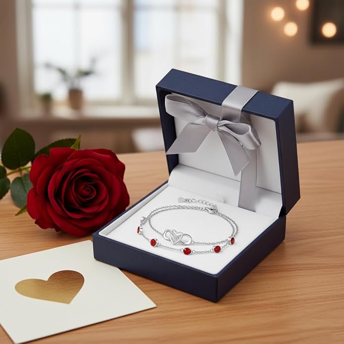 Prismata Infinity Birthstone Charm Link Bracelet 925 Sterling Silver Adjustable 12 Months Birthstone Infinity Bracelet Birthday Jewelry Gifts for Women Mom Her,with 7"+2" chain