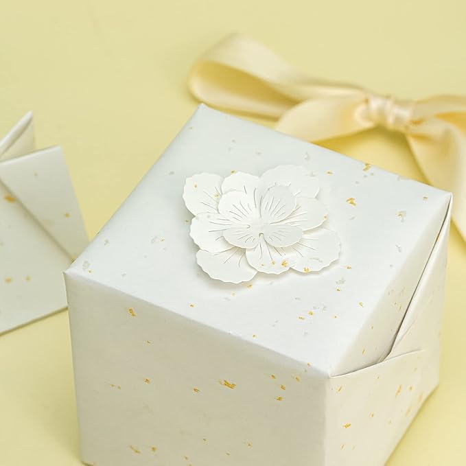WRAPAHOLIC Ivory Wrapping Paper Roll - Mini Roll - 17 Inch x 16.5 Feet - Ivory Gold Design with Silky Touch Perfect for Birthday, Wedding, Baby Shower, Holiday