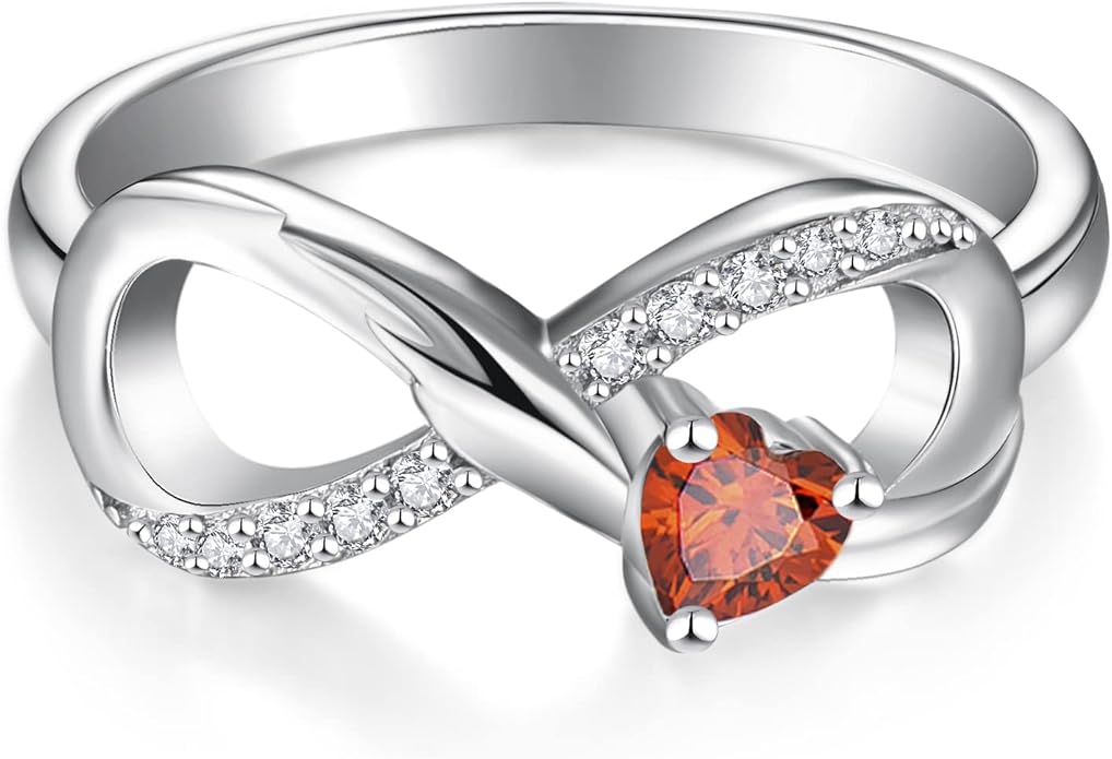 STARCHENIE Infinity Promise Ring 925 Sterling Silver Angel Wings Heart Ring for Women Size 5-10