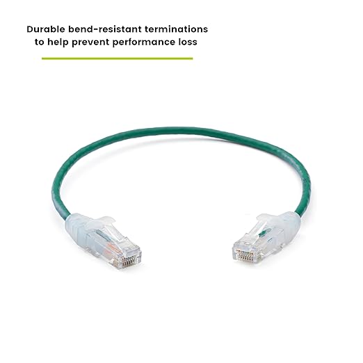 TRUECABLE Cat6 Component Rated Patch Cable, Unshielded (U/UTP), 1ft, Green, 28AWG Solid Copper, Snagless 10G High-Speed Ethernet Cable, PoE++ 4PPoE 100W, UL Listed, RoHS-3, 5 Pack