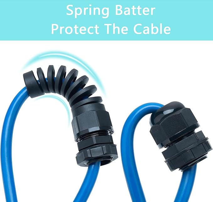 20 Pcs Waterproof Cable Gland, PG7 Thread(3-6.5mm), Made of PA66 Material,waterproof wire grommet Strain Relief Cord Connectors,Suitable for Various Electrical Installations