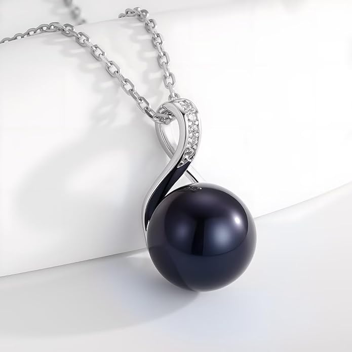 Iefil Valentines Day Gifts for Her - 925 Sterling Silver 10-11mm Freshwater Pearl Necklace, Anniversary Birthday Gifts for Women Wife Girlfriend